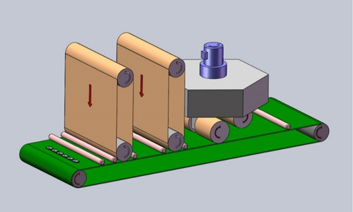 Double sand belt + inverted R Angle
